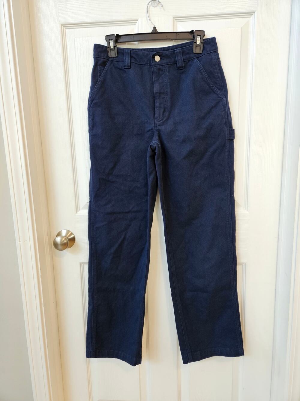 Aritzia Tna Women's Size 6 Navy Carpenter Utility Pants Cotton Straight Leg 28